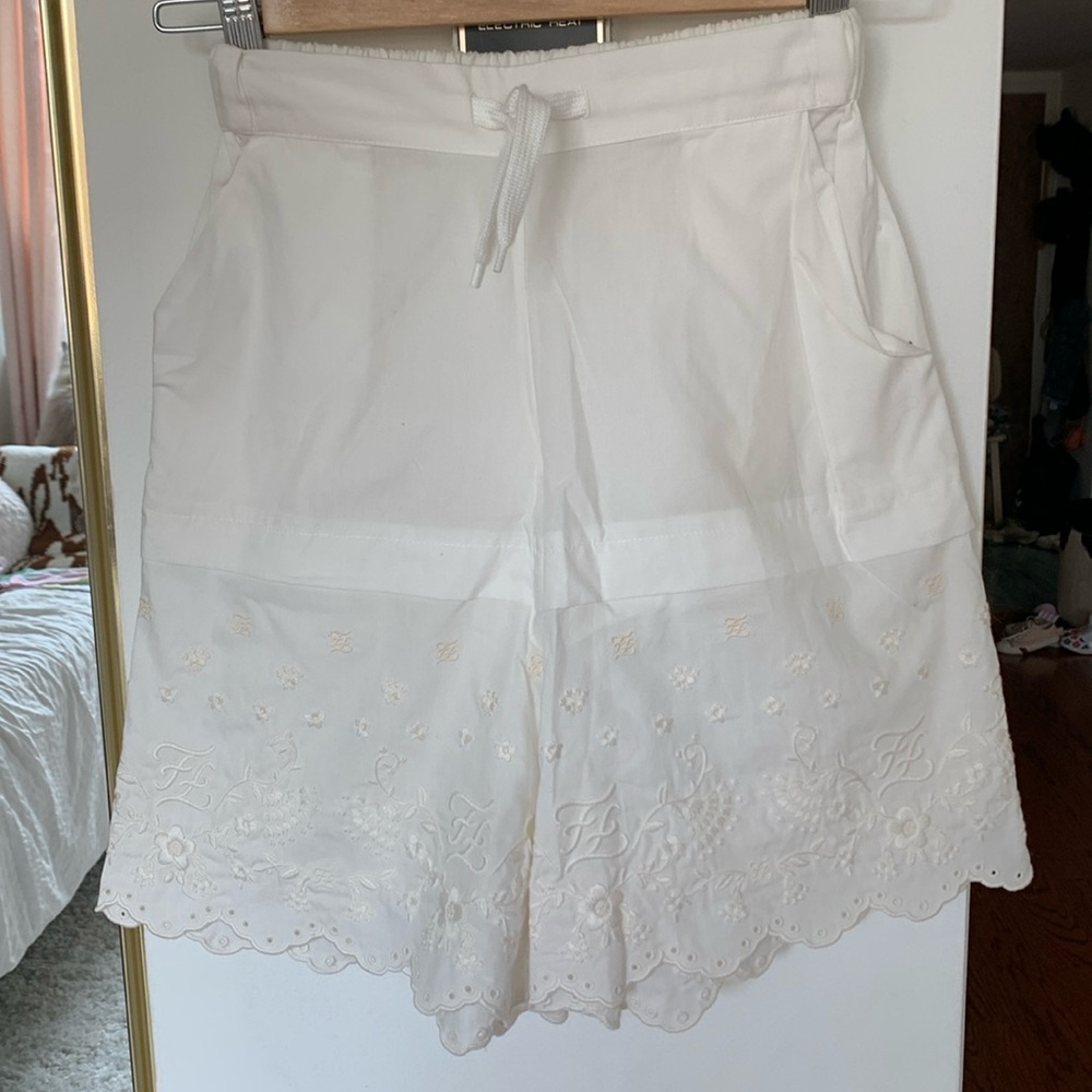 Kids Fendi short popeline, wide leg short